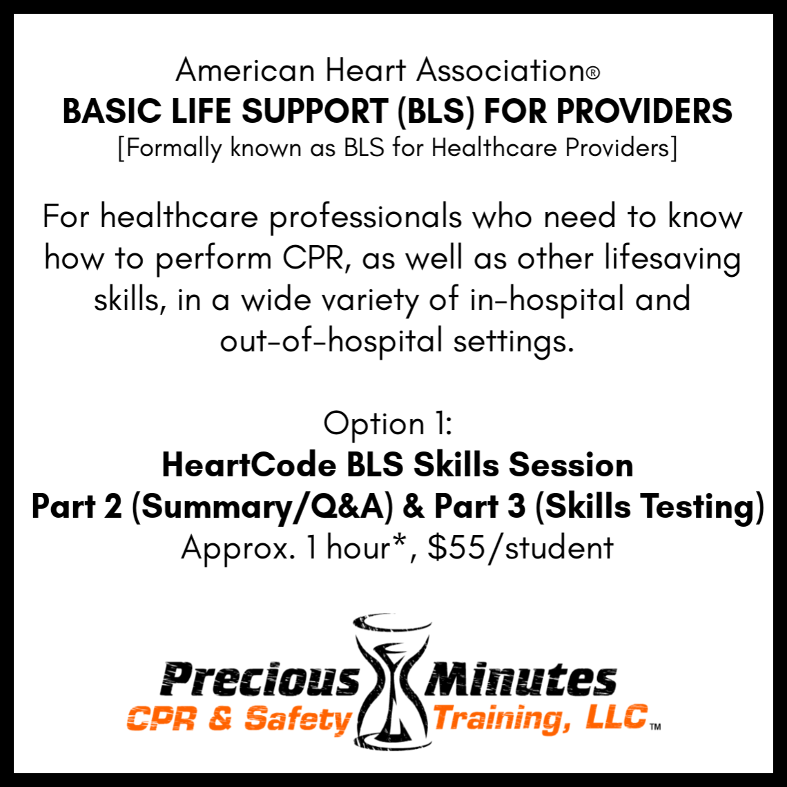 Healthcare Providers/BLS | Precious Minutes CPR &amp; Safety Training